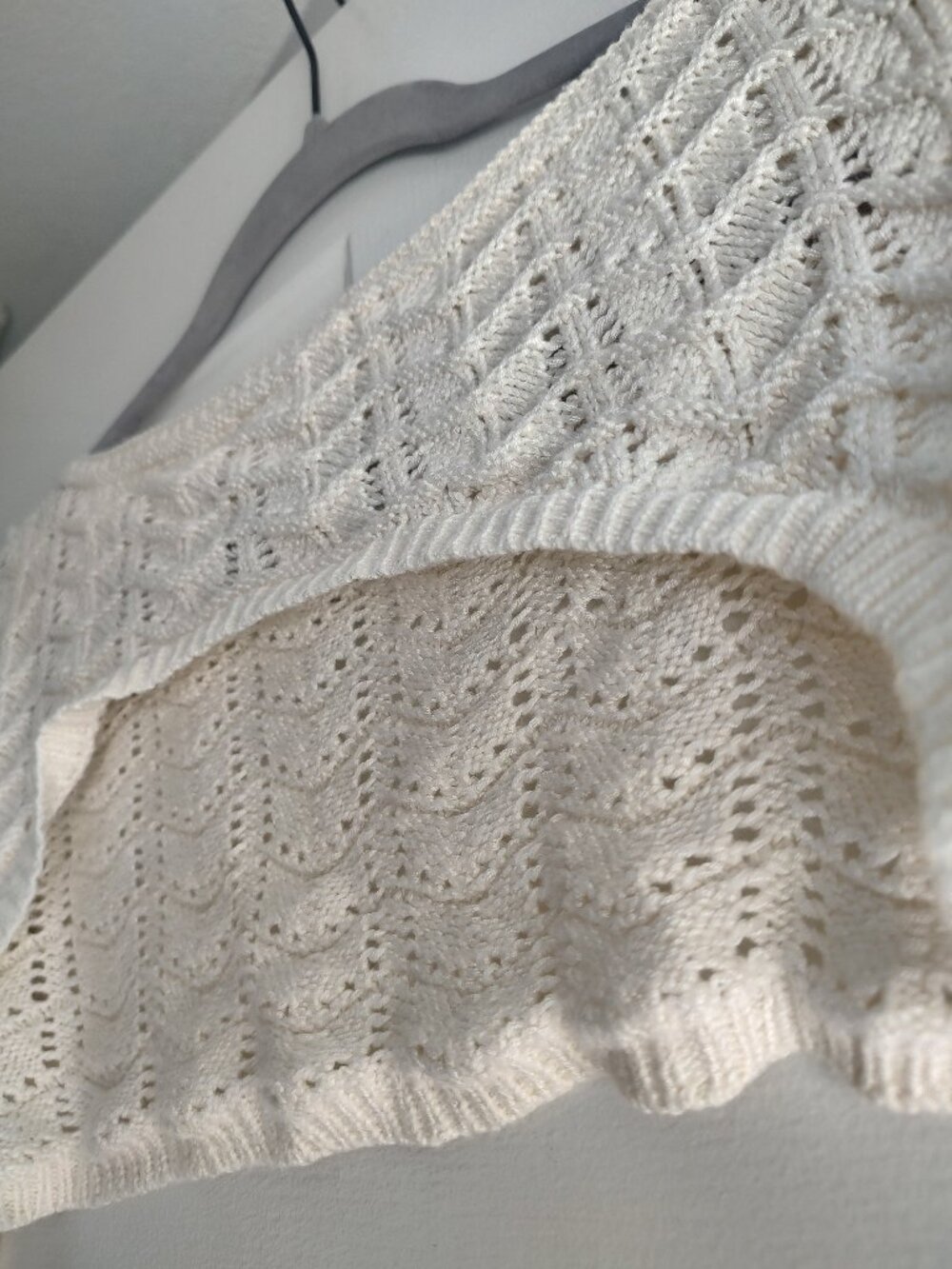 Set of 2 Arm Warmer Crochet Sweater Bolero Cream White and Black